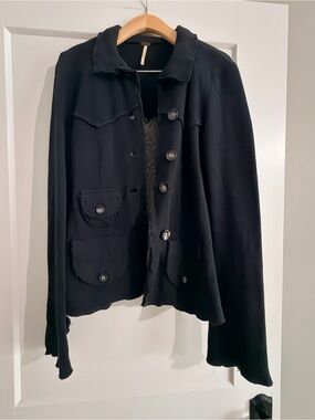 Black Men’s Button-Front Jacket